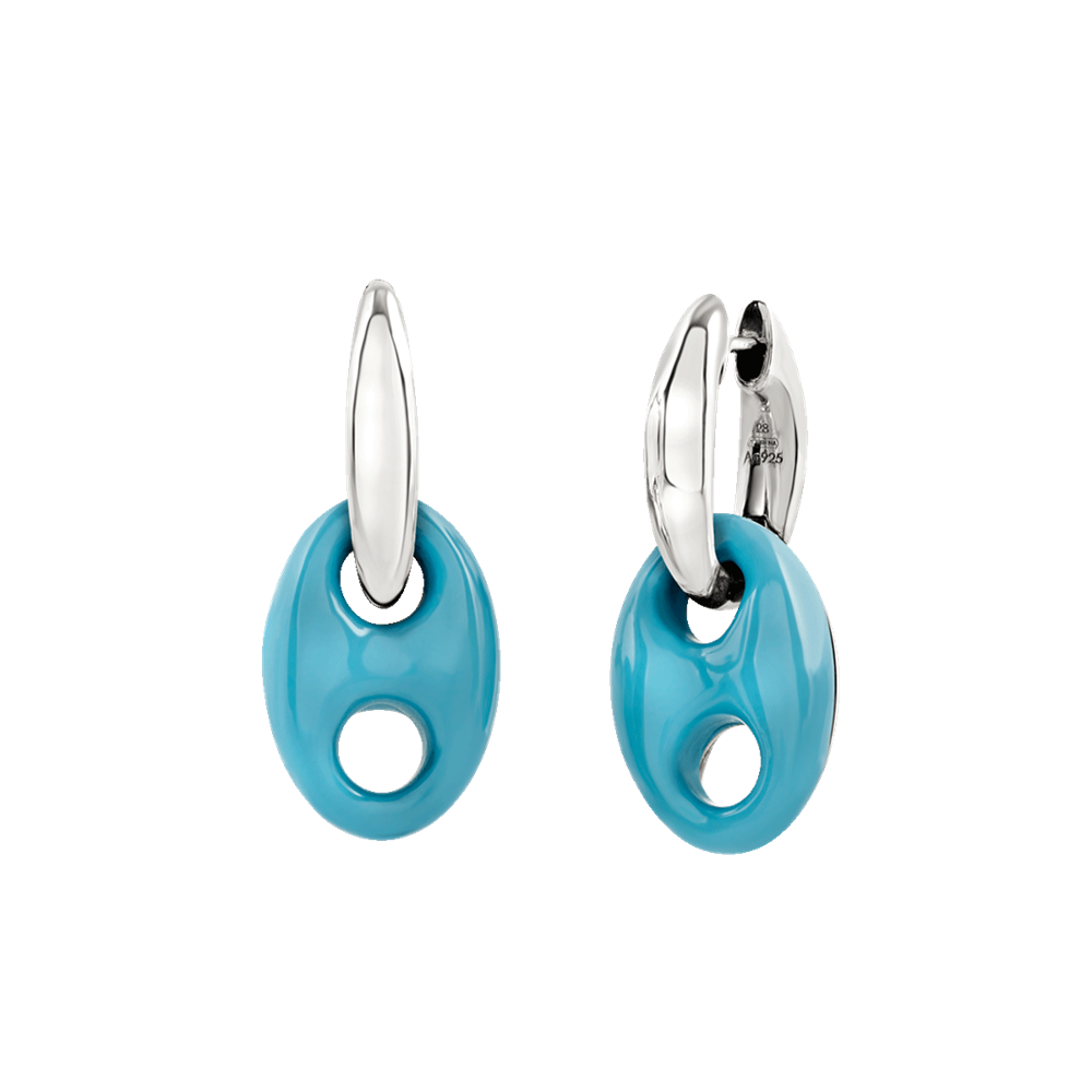 Chantecler Orecchini Capriness Maglia Marina in Argento e Bioresina Turchese