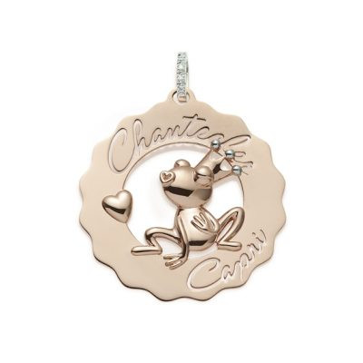 Chantecler Ciondolo Donna Logo Ranocchia Innamorata | Oro Rosa 9K | Diamanti