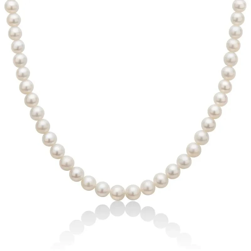 Miluna | Collana Donna | Perle 7-7,5 mm | Oro bianco 18 kt | Acqua dolce