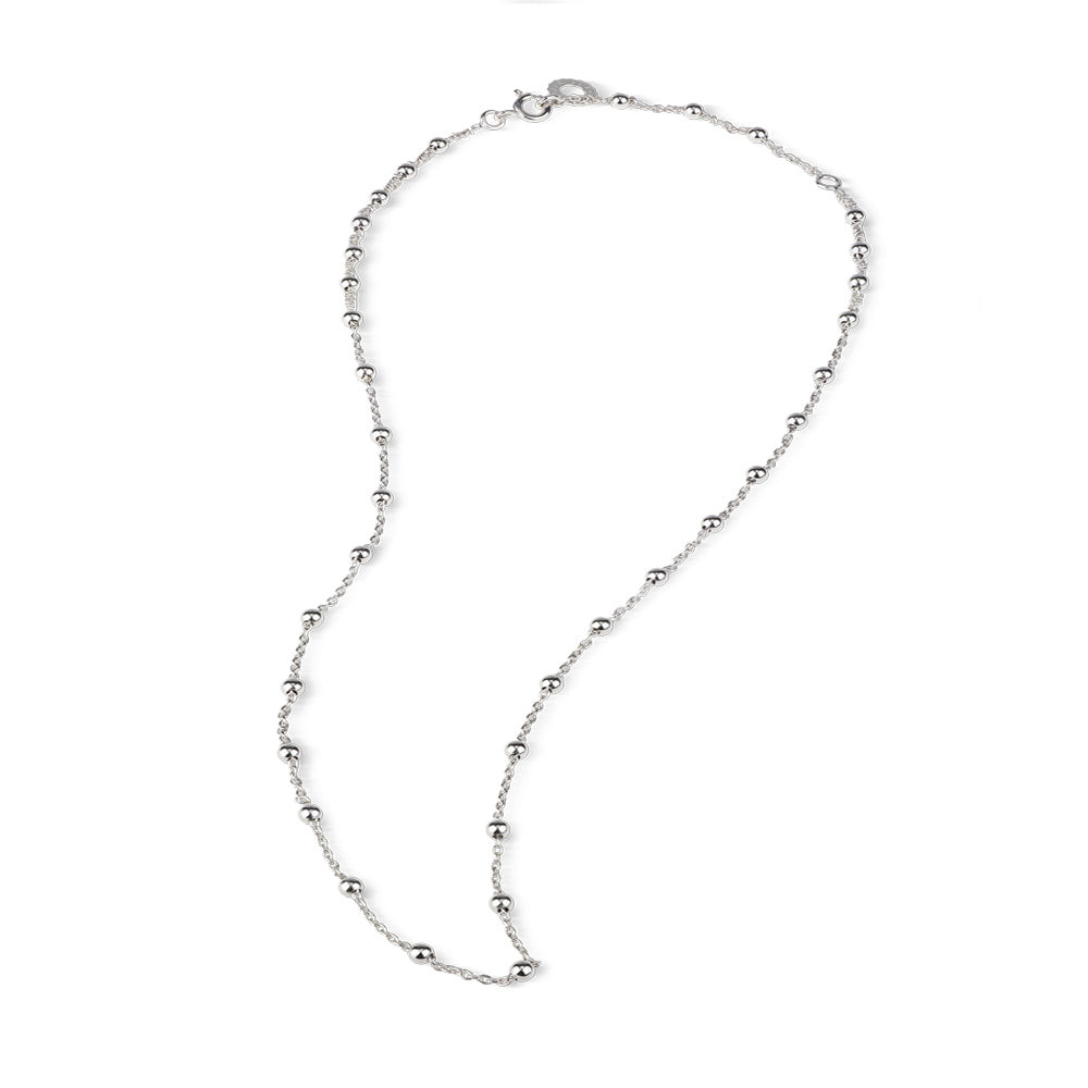 Chantecler Collana Donna Catena Pallinata | Argento | Lunghezza 50-55 cm