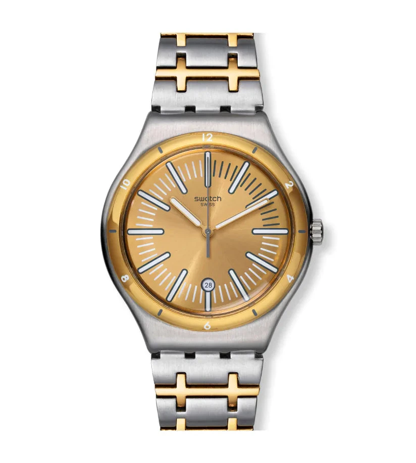 Swatch Orologio Quadrante Dorato | Acciaio Inox | Impermeabile 30 m