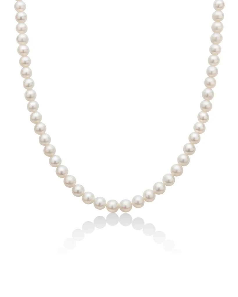 Miluna Collana Donna Perle 7,5-8 mm | Perle & Oro Bianco 18Kt | 40 cm