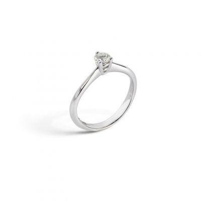Alfieri & St John Anello Solitario Diamante 0,20ct | Oro Bianco 18kt | G VS