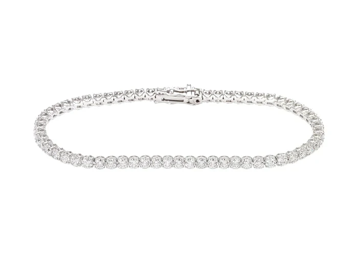 Recarlo Bracciale Tennis 3.00 CT Diamanti | Oro Bianco 18kt | Taglio Brillante