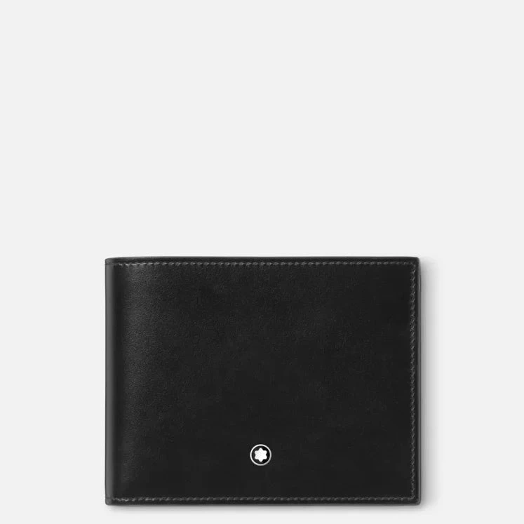 Montblanc Portafoglio Uomo 6 Scomparti 2 Trasparenti | Pelle Nera | Emblema