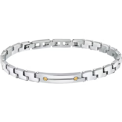 Morellato Bracciale Uomo Gold | Acciaio Inossidabile & Oro 750‰ | 22 cm