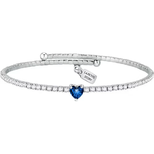 Bracciale Rigido La Petite Story Love con cuore blu