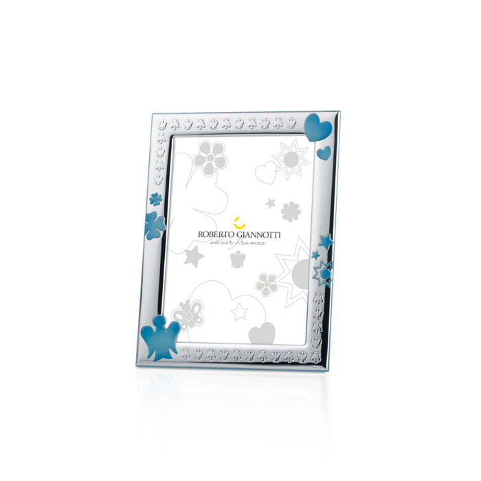 Roberto Giannotti Cornice Foto Simboli Smaltati Azzurro | Argento | 13x18 cm