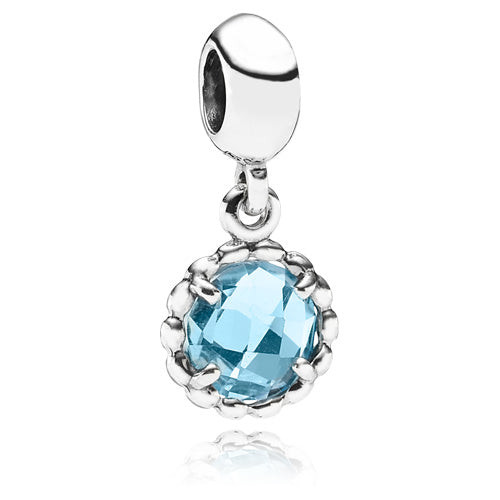Pandora Charm Pendente Goccia di Luce Azzurra