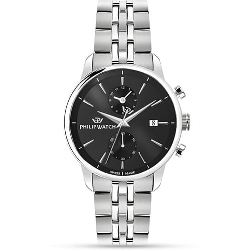 Philip Watch Orologio Uomo Anniversary Cronografo con Quadrante Nero e Bracciale