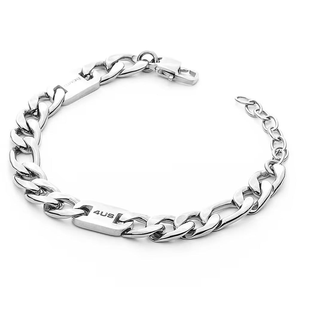 Cesare Paciotti Bracciale Uomo Targa con Logo | Acciaio | Regolabile 18-22cm