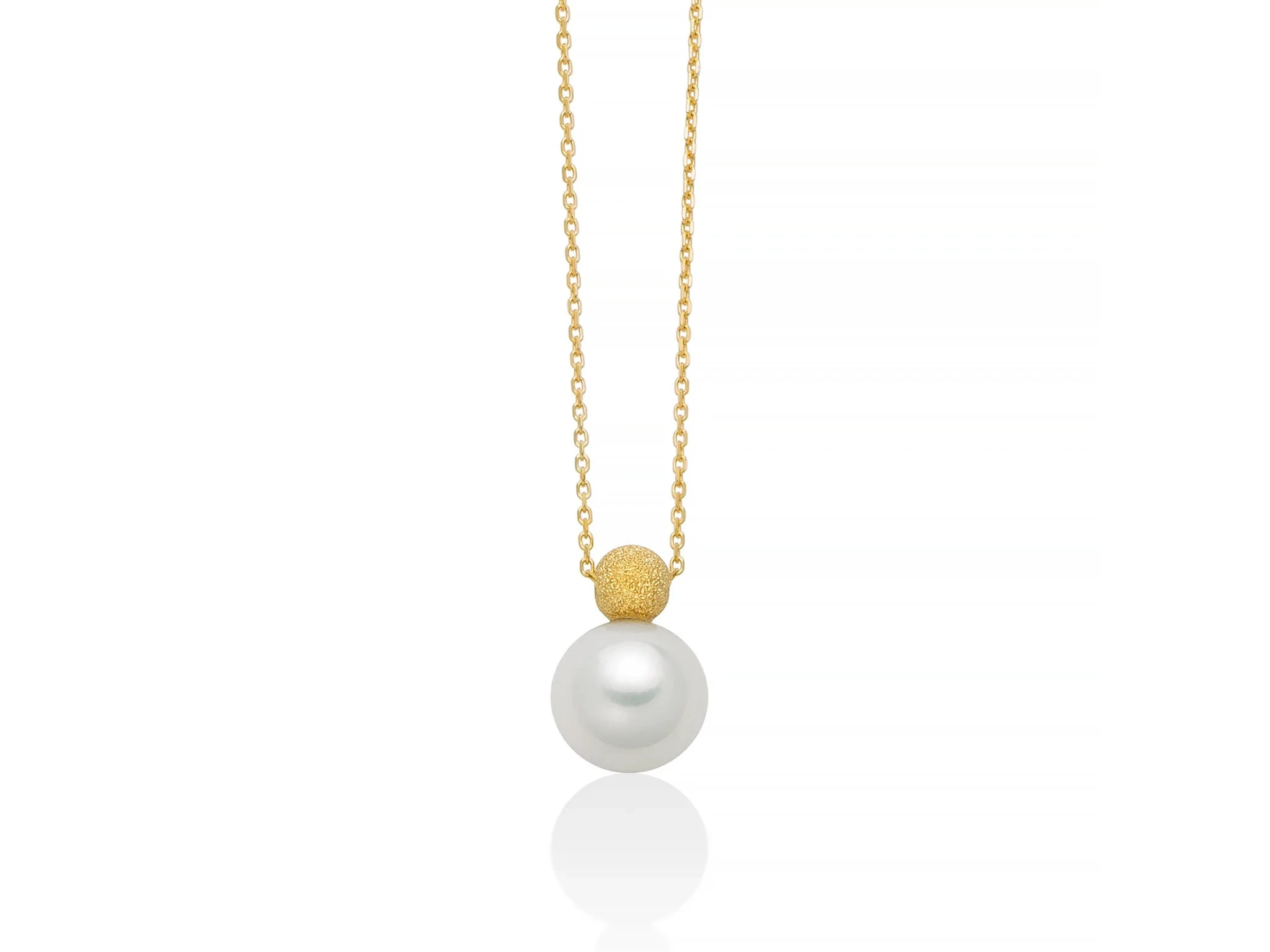 Miluna | Collana Donna | Perla vera Oriente 8-8,5 mm | Oro giallo 9 kt | 45 cm