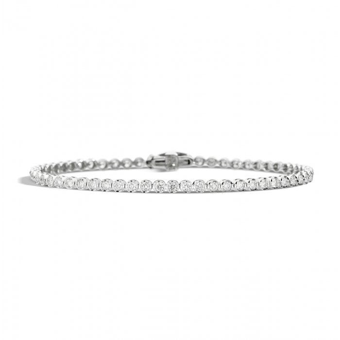 Recarlo Bracciale Tennis Diamanti 1.00 Ct | Oro Bianco 18kt | Taglio Brillante