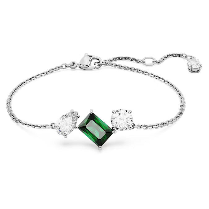 Swarovski Bracciale Donna Mesmera Verde | Rodio&Zirconia | Lunghezza Regolabile