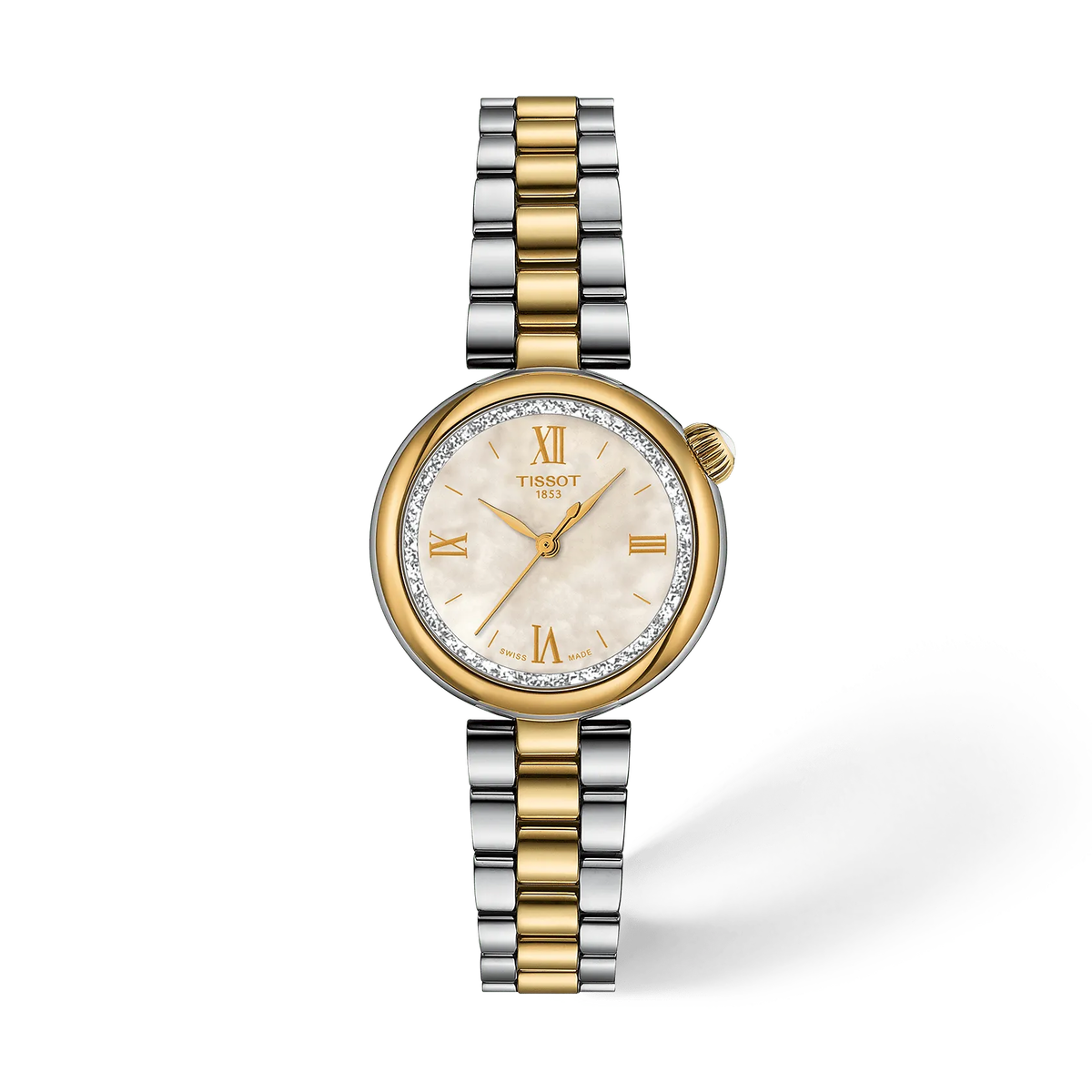 Tissot Desir 28 mm Bicolore in Acciaio con Madreperla e Numeri Romani