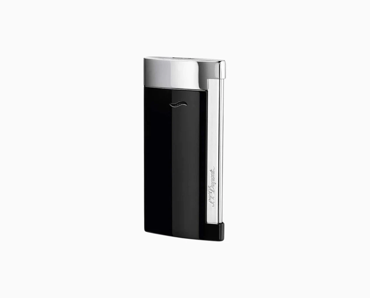 S.T.Dupont Accendino Slim 7 Nero | Cromo e Lacca | Torcia Antivento