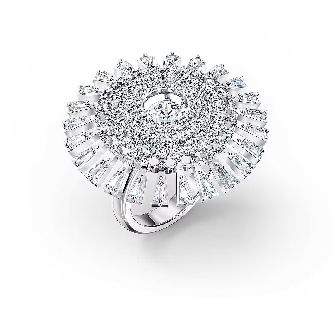 Swarovski Anello Donna Sparkling Cristalli Bianchi | Metallo Anallergico | Rodio
