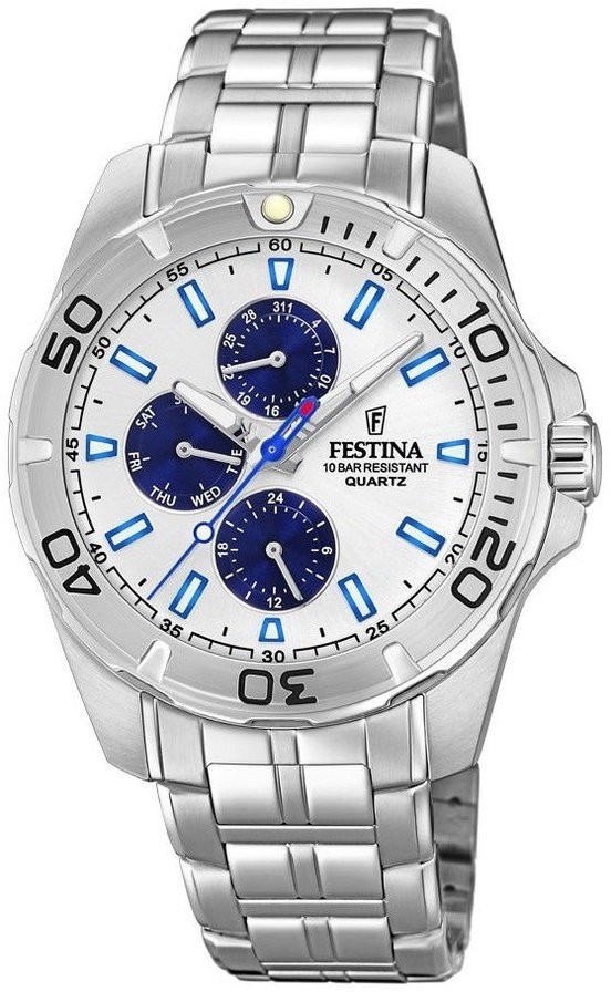 Orologio Festina Multifunction uomo in acciaio con quadrante bianco