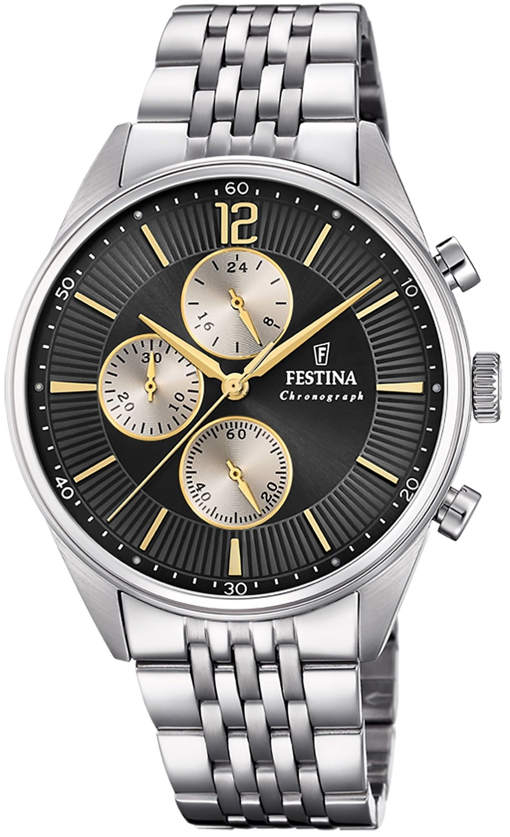 Festina Orologio Uomo Timeless Chronograph Nero in Acciaio