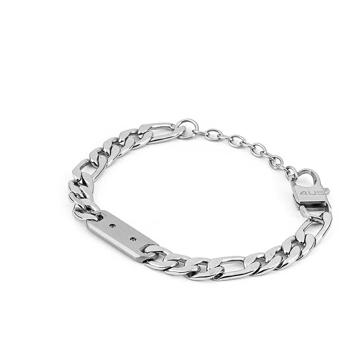 Paciotti 4US Bracciale Uomo in Acciaio con Zirconi Neri