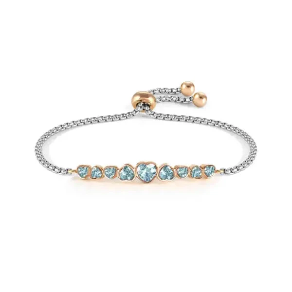 Bracciale Nomination Milleluci con cuori azzurri