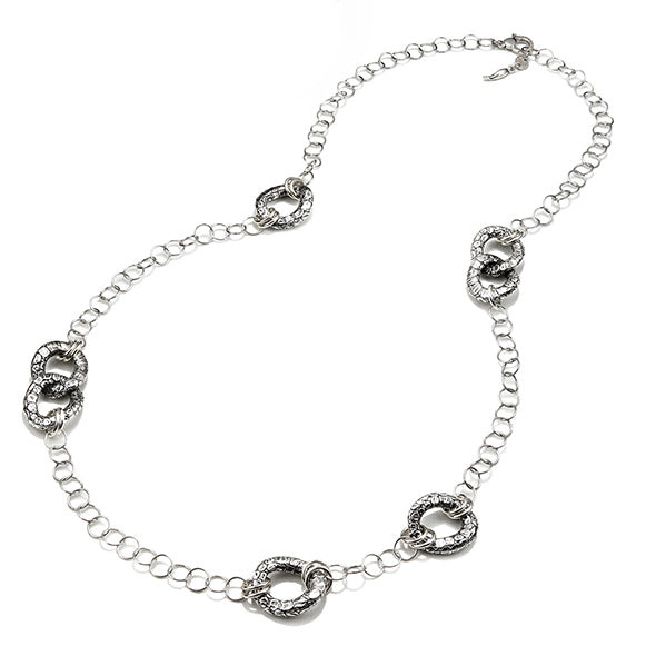 Giovanni Raspini Collana Longuette Coccodrillo | Argento 925 | Lunghezza 95 cm
