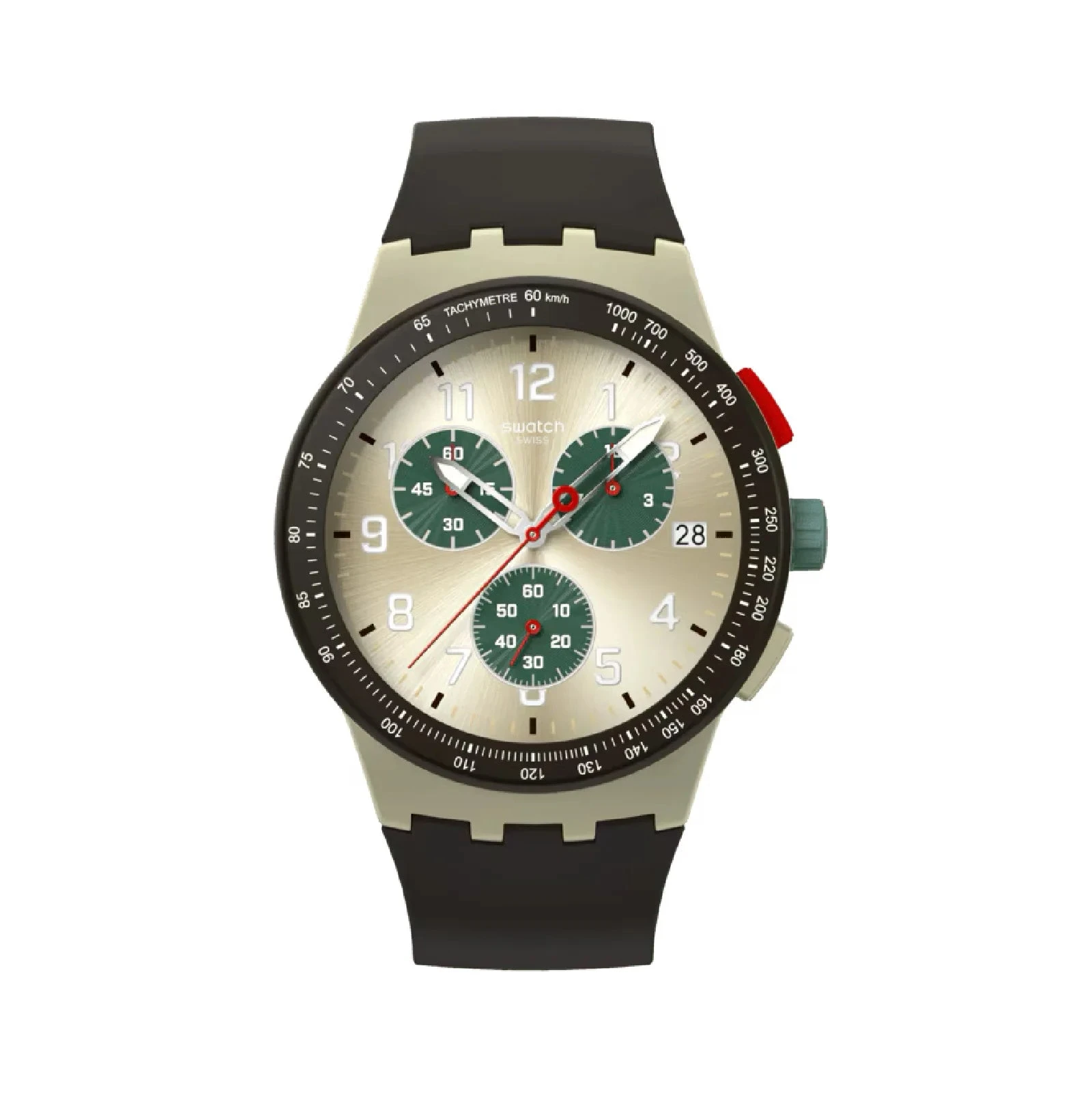 Swatch | Orologio Uomo Cronografo | Obsidian Ink | Cassa beige | 41mm