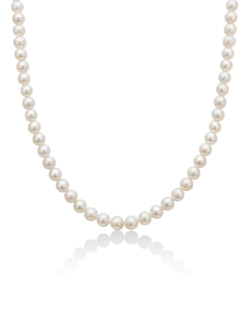 Miluna Collana Donna Perle 6,5-7 mm | Oro Bianco 18Kt | Made in Italy