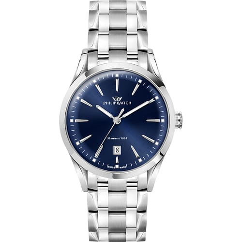Philip Watch Orologio Uomo Sunray con Quadrante Blu e Bracciale in Acciaio
