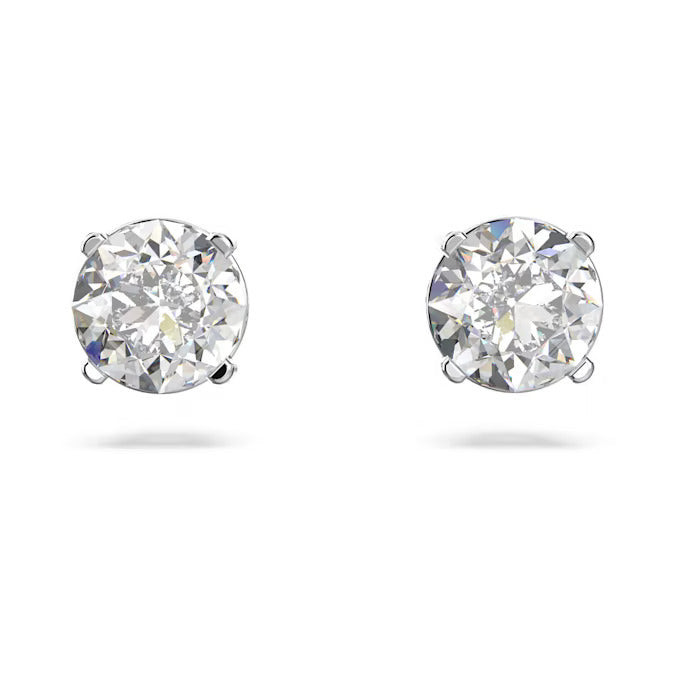 Swarovski Orecchini a Lobo Scintillanti Cristalli | Rodio & Zirconia | 0,4 cm