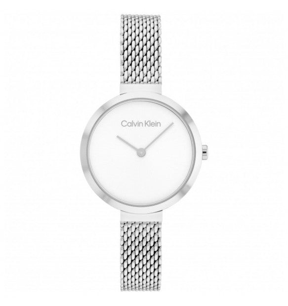 Calvin Klein Orologio Donna Solo Tempo T-Bar 28mm | Acciaio Inox | Maglia Milano