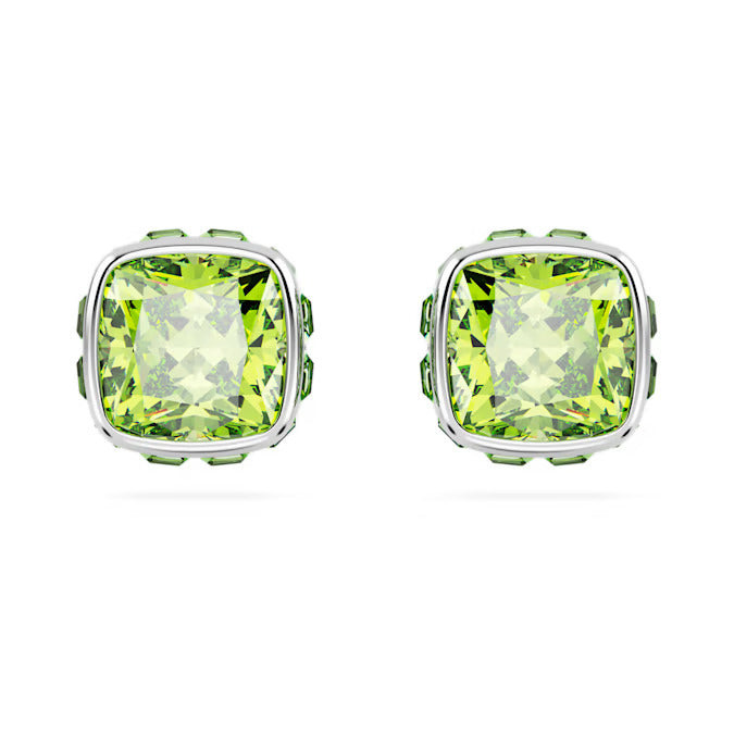 Swarovski Orecchini a Lobo Birthstone Agosto Verde | Cristalli Swarovski | Rodio
