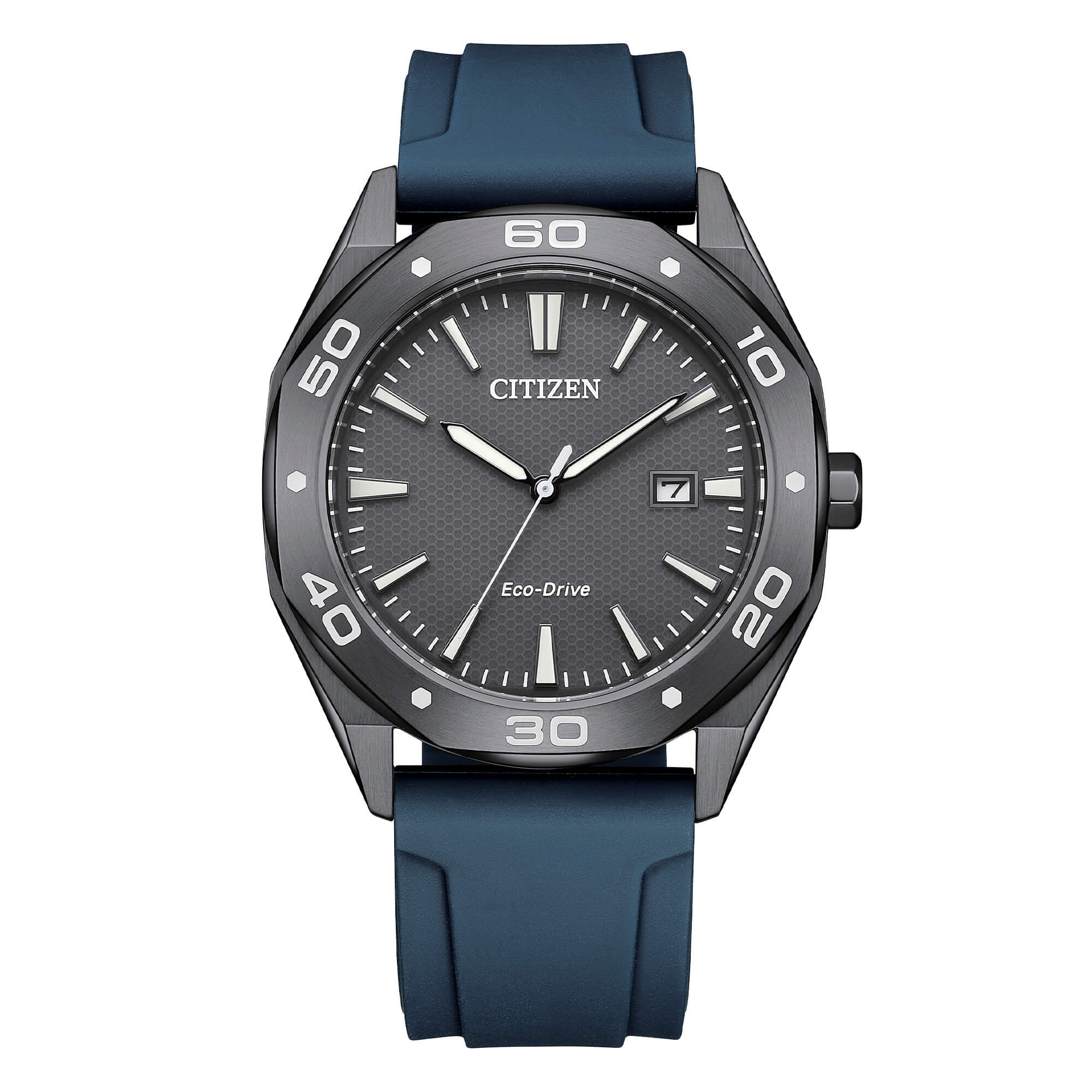 Citizen Metropolitan Sport Eco Drive Grey IP con Cinturino Blu