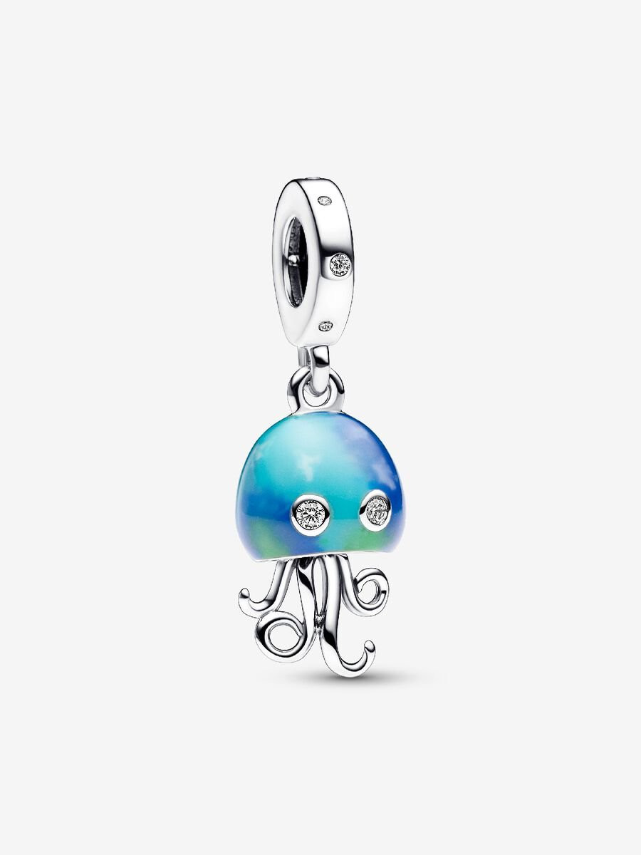 Pandora | Charm Pendente | Smalto Termosensibile Blu | Argento 925 | Medusa