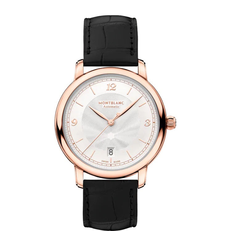 Montblanc Orologio Uomo Star Legacy Automatico | Oro Rosa 18kt | Pelle Nera