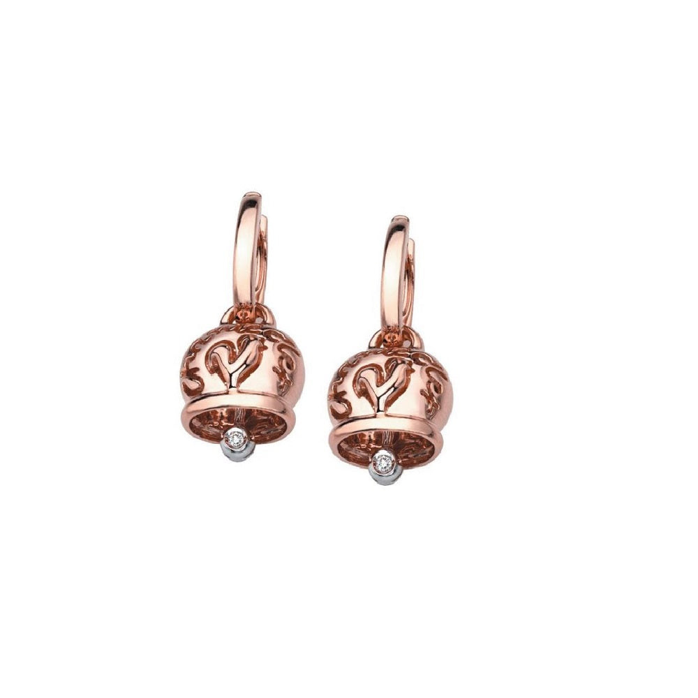 Chantecler Campanelle Orecchini Donna in Oro Rosa 18 kt con Diamanti