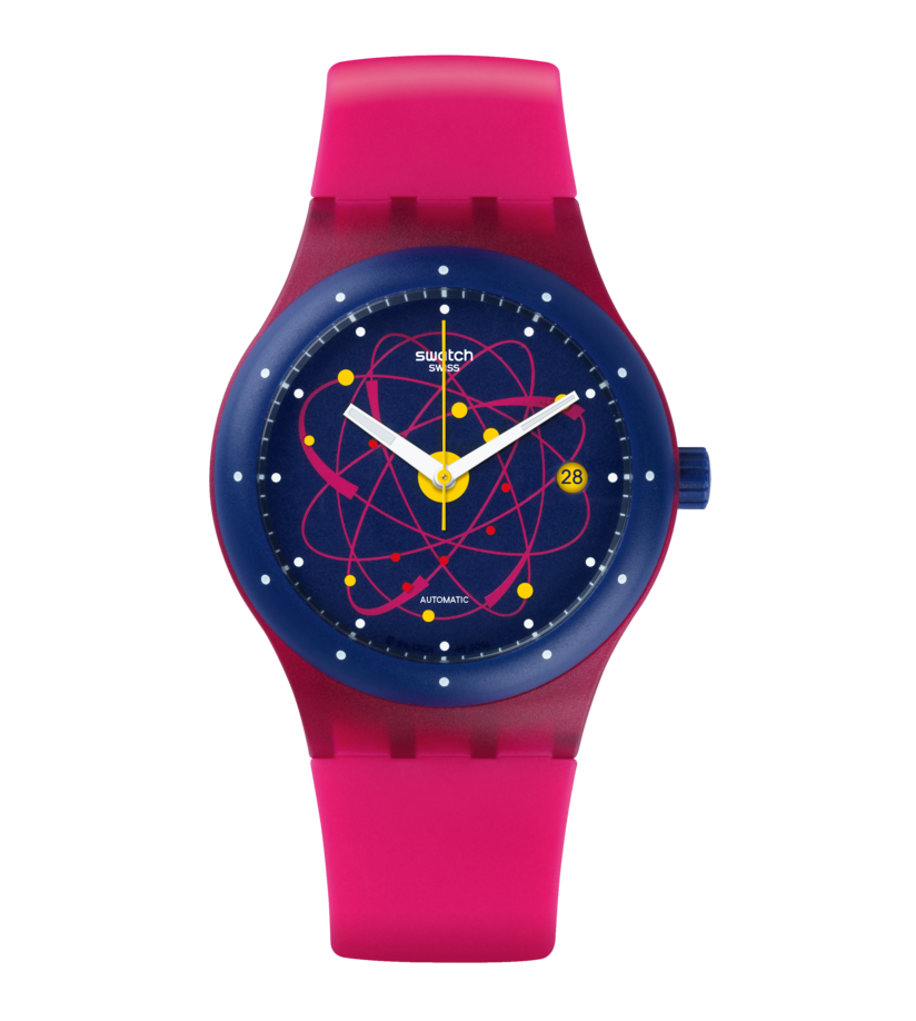 Swatch Orologio Sistem Pink 42mm | Cassa in Plastica | Movimento Quarzo