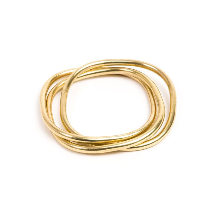 VESTOPAZZO Bracciale Donna Rigido Quadrati | Ottone 100% Riciclato | Artigianale