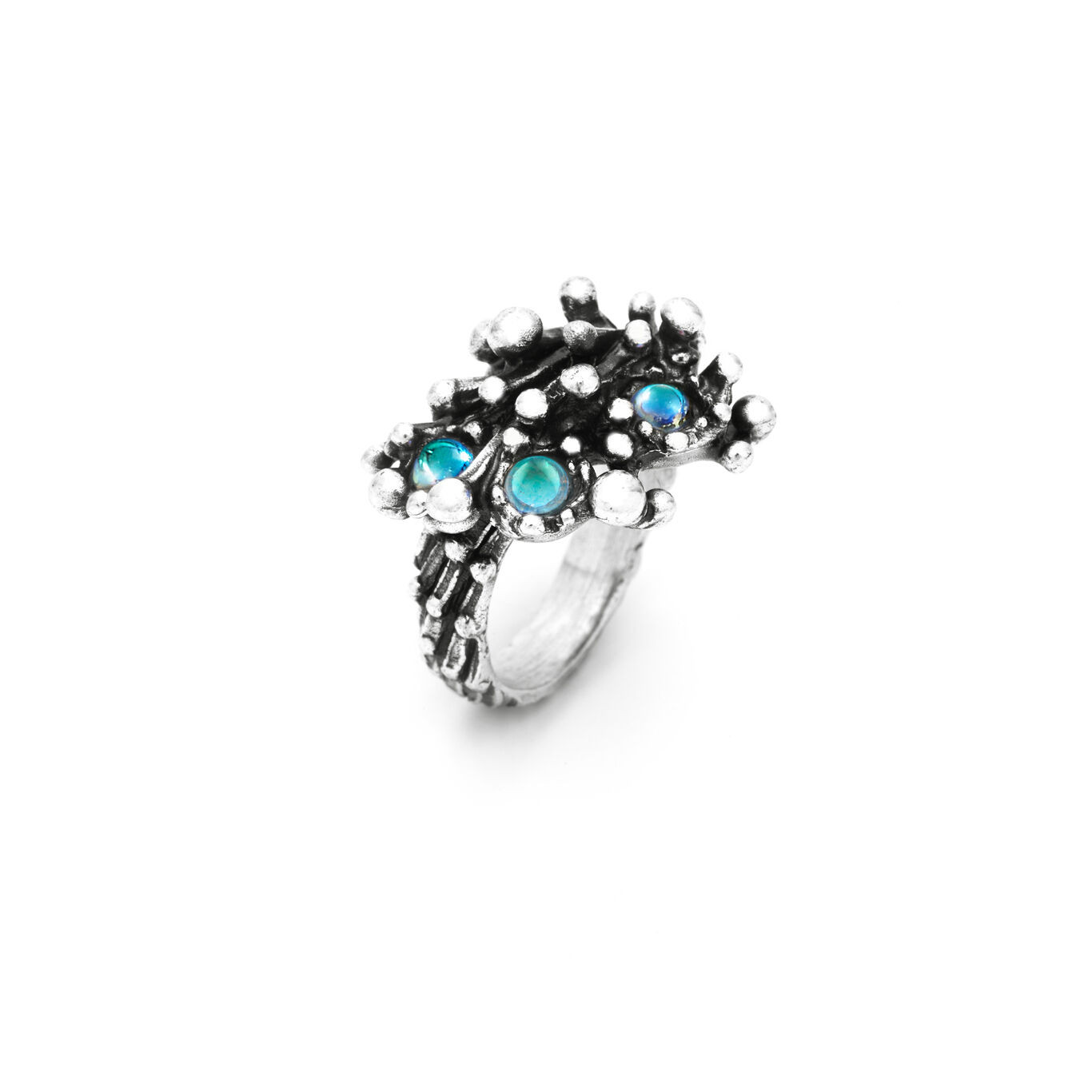 Giovanni Raspini Anello Donna Fireworks | Argento 925 Brunito | Quarzi Mystic
