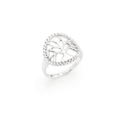 Amen Anello Donna Albero della Vita | Argento 925 | Zirconi Bianchi