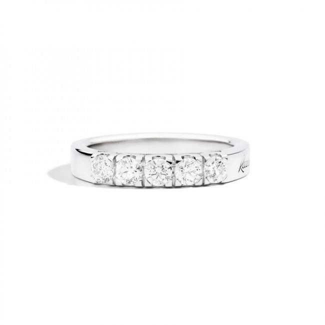 Recarlo Anello Donna Riviere 5 Diamanti 0,44ct | Oro Bianco 18 kt | Purezza VSI1