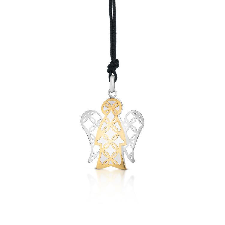 Roberto Giannotti Ciondolo Angelo traforato | Oro 18kt giallo/bianco | 1,2×1,5cm