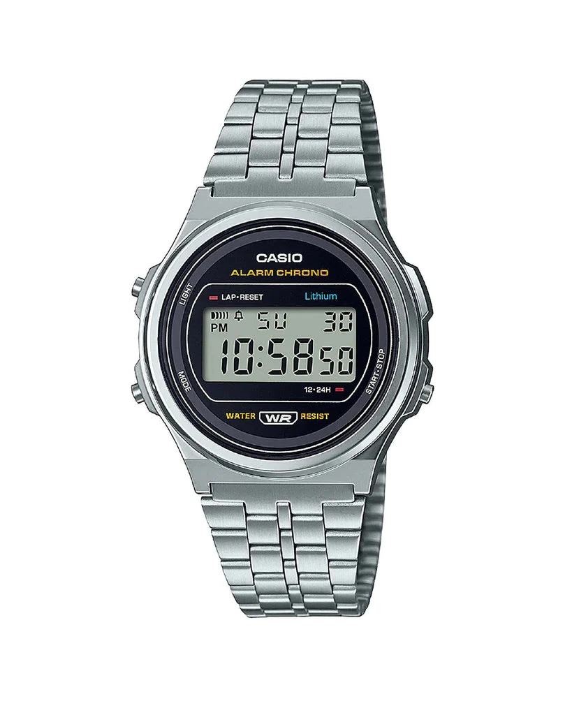 Casio Orologio Uomo Digitale Vintage | Cassa Resina | Cinturino Acciaio Inox