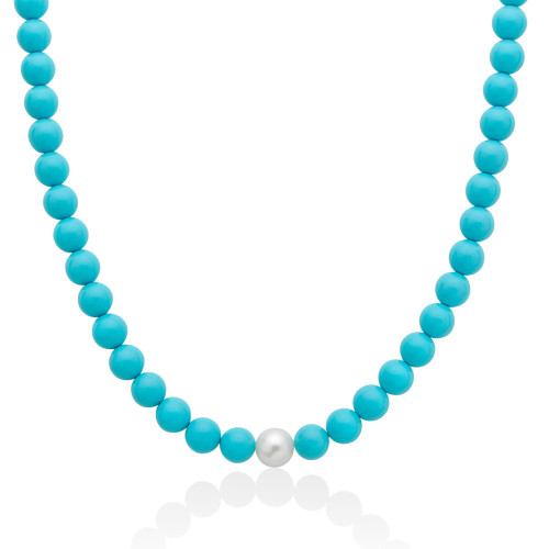 Collana Miluna Terra e Mare con Corallo Turchese e Perla