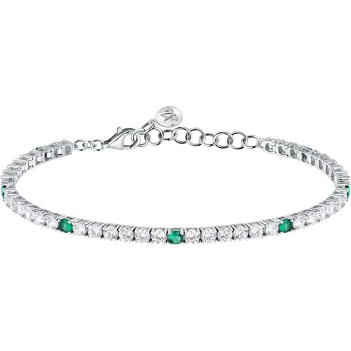 Bracciale Morellato Tesori tennis in argento 925 con zirconi bianchi e verdi