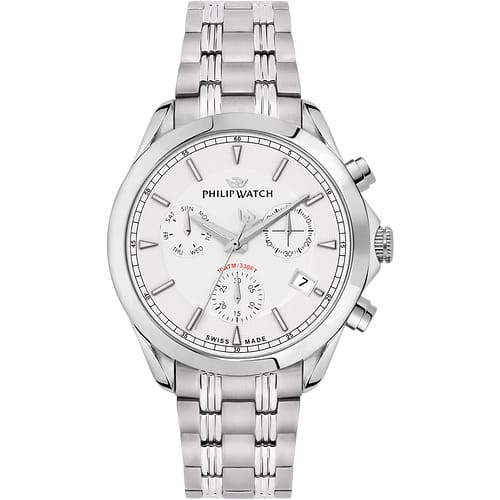 Philip Watch Orologio Uomo Blaze Cronografo con Quadrante Bianco e Bracciale in
