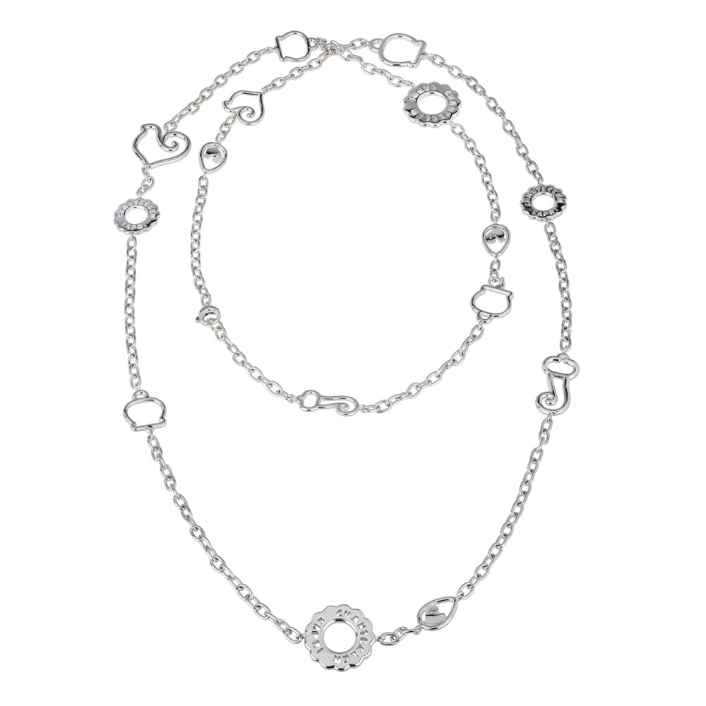 Chantecler Collana Donna 98 cm Simboli Portafortuna | Argento 925 | Capri