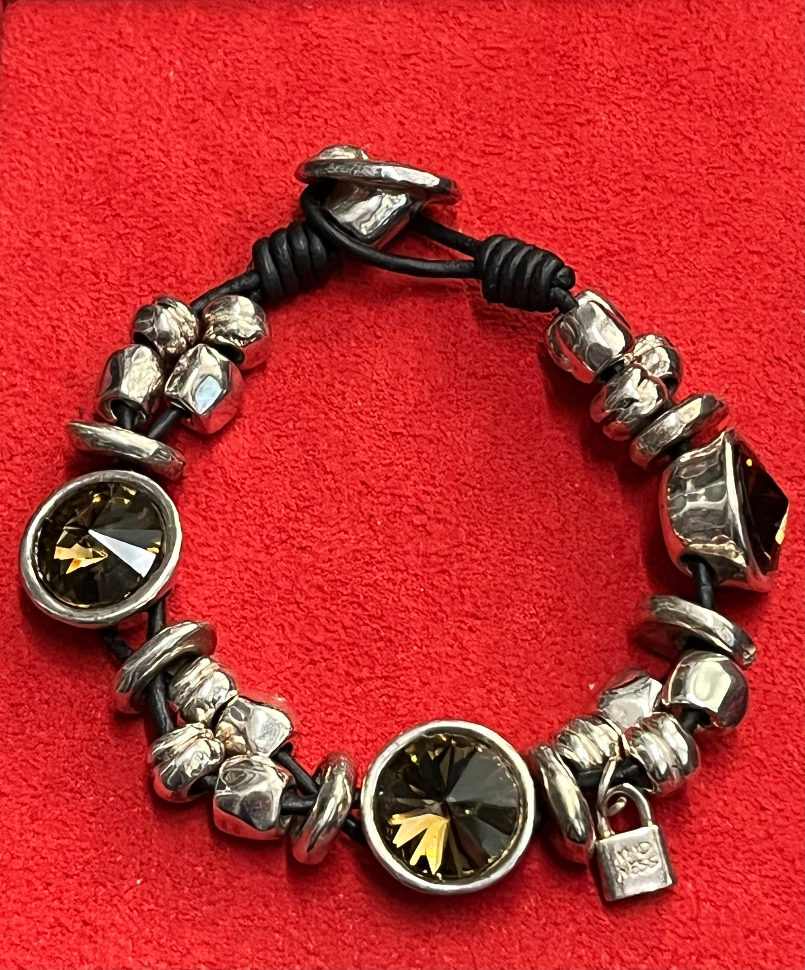 Madness Bracciale Donna con 3 Zirconi Marroni | Argento 925 | Lucchettino Logo