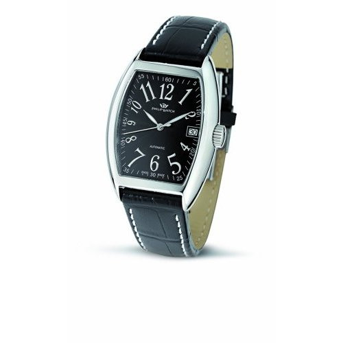 Philip Watch Orologio Uomo Panama Automatico con Quadrante Nero e Cinturino in