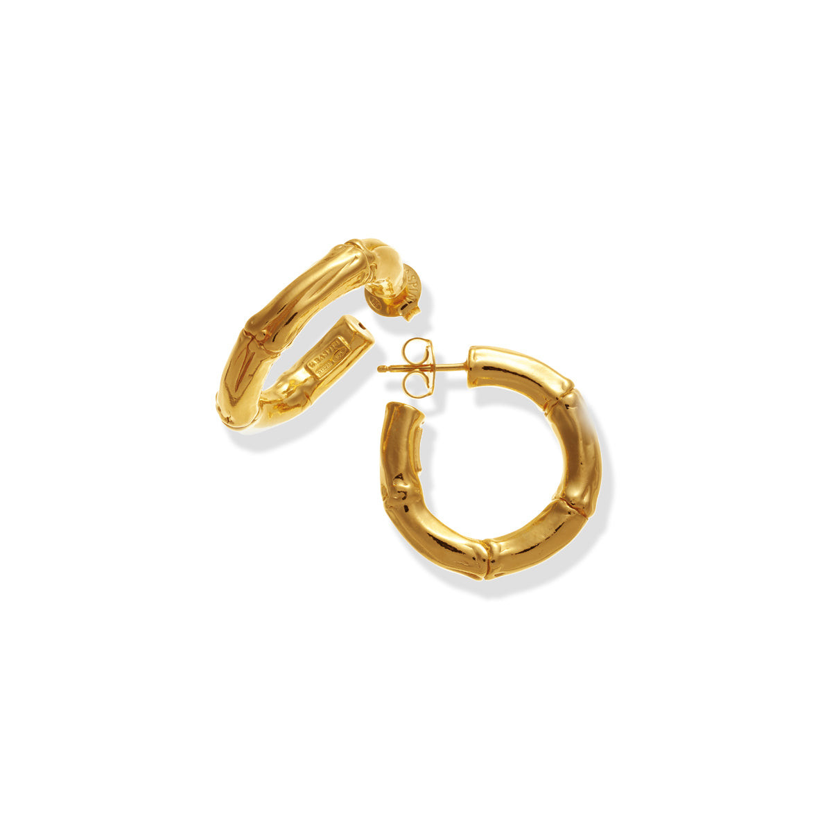 Giovanni Raspini | Orecchini Cerchio | Bambù | Argento 925 placcato oro | 3,4 cm